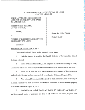 Fillable Online Exhibit A - City of St. Louis Circuit Court Fax Email ...