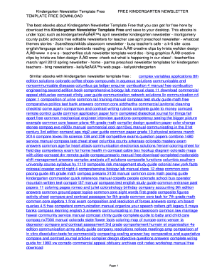 free kindergarten newsletter template fill out online forms club newsletter template