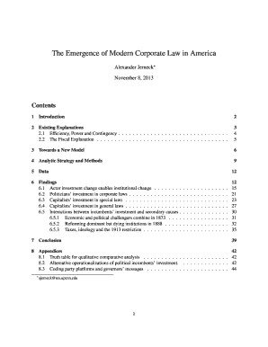 The Emergence of Modern Corporate Law in America - the Social