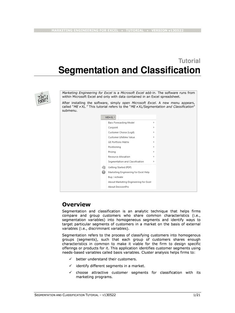 Fillable Online MARKETING ENGINEERING FOR EXCEL Fax Email Print pdfFiller