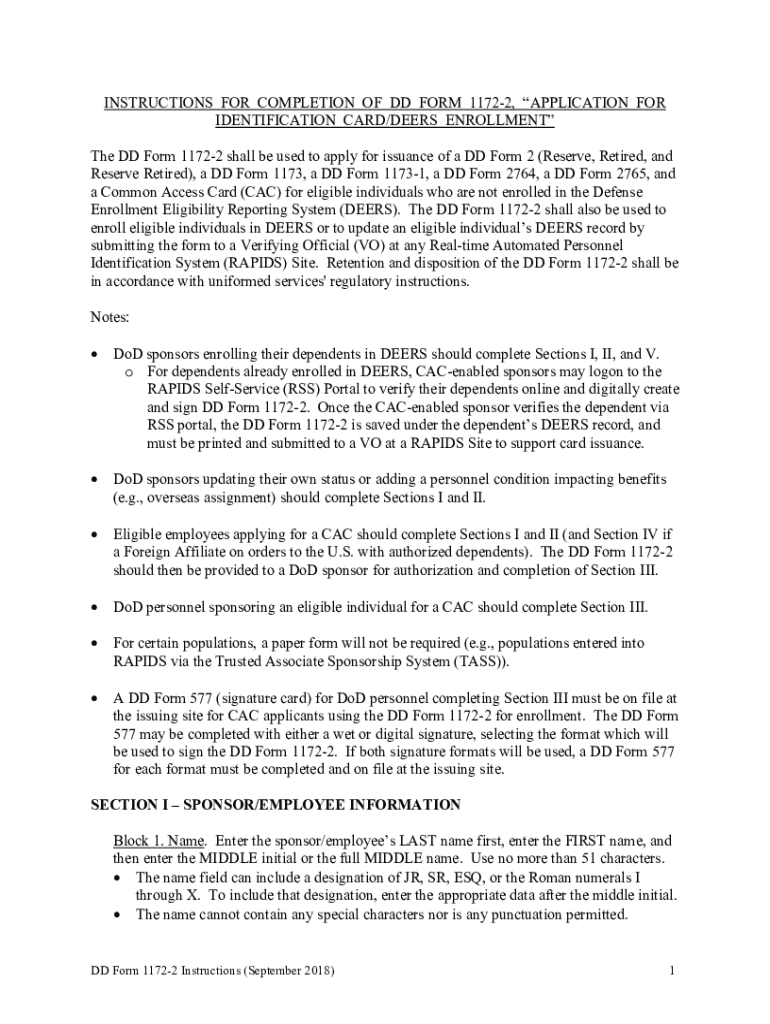 dd form 1172 Preview on Page 1