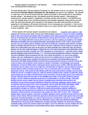 printable example of short public speech fill out download elevator speech examples for job seekers
