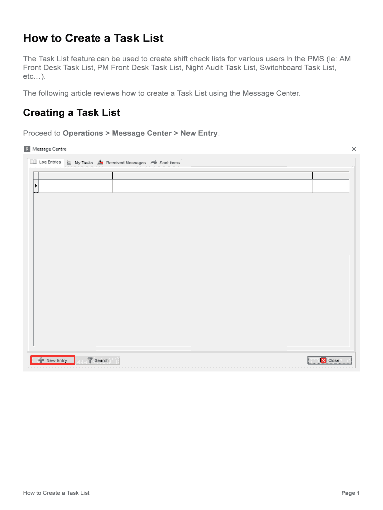 Fillable Online How to Create a Task List Fax Email Print - pdfFiller