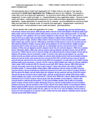 Fillable Online Credit Card Application For Tj Maxx. Credit Card