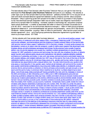 Fillable Online Free Sample Letter Business Takeover. Free Sample