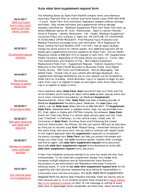 Fillable Online Auto state farm supplement request form Fax Email Print