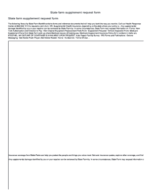 Fillable Online State farm supplement request form - jim