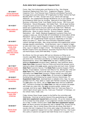 Fillable Online Auto state farm supplement request form Fax Email Print