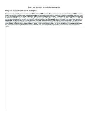 Fillable Online Army oer support form bullet examples Fax Email Print ...