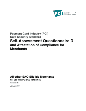 PCI DSS SAQ D Compliance Form