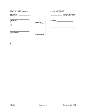 Caption and Signature (Petition) Form - North Dakota Supreme Court