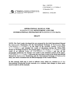 Operational manual for radionuclide monitoring and the international ...