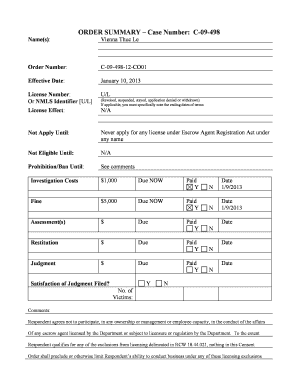 Vienna Thuc Le - Consent Order with attached Statement of Charges - C-09-498-12-CO01. Vienna Thuc Le - Consent Order with attached Statement of Charges - C-09-498-12-CO01