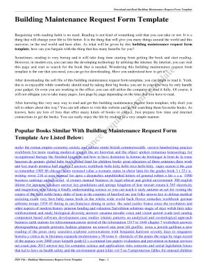 Fillable Online Building Maintenance Request Form Template. building ...