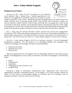 J. Vuley Fellows Program - feministcenter.org