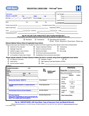 PRESCRIPTION / ORDER FORM - VitalCough System - Hill-rom ...