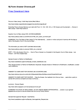 Fillable Online Nj Form Answer Divorce Fax Email Print - pdfFiller