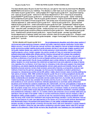 Fillable Online Buyers Guide Form. Buyers Guide Form Fax Email Print ...