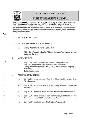 public hearing agenda - CivicWeb
