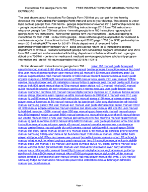 Fillable Online Instructions For Georgia Form 700. Instructions For ...