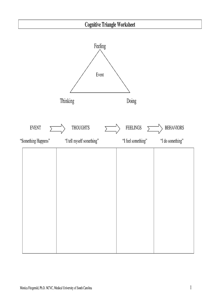 Cognitive Triangle Worksheet Martin Printable Calendars