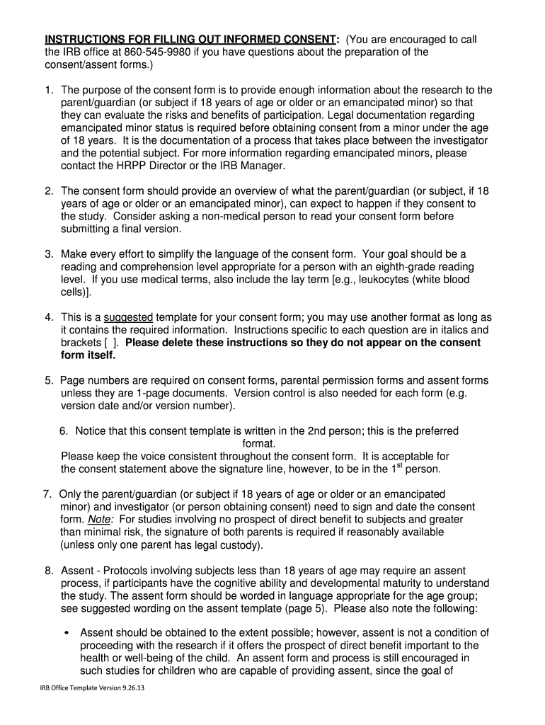 Fillable Online INSTRUCTIONS FOR FILLING OUT INFORMED CONSENT (You Fax Email Print pdfFiller