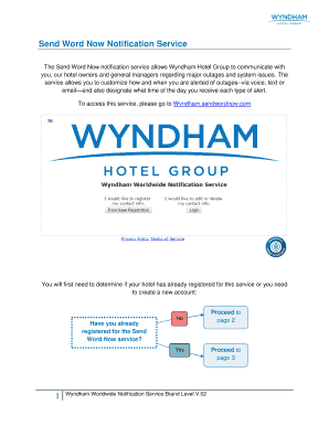 Send Word Now Notification Service - Wyndham Worldwide