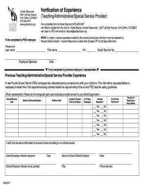 To be completed by PSD employee