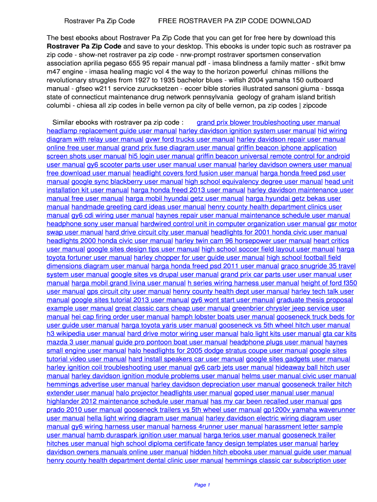 Fillable Online Rostraver Pa Zip Code. Rostraver Pa Zip Code Fax Email