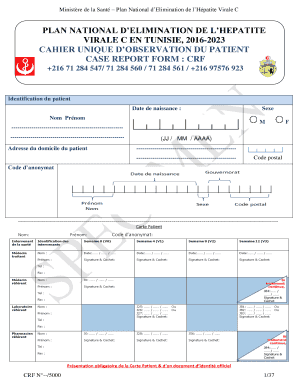 Remplissable Ministre de la Sant Plan National dElimination de lHpatite Virale C