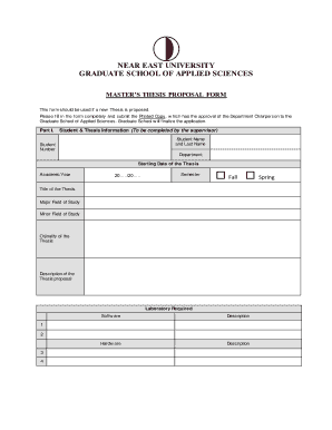 Master 's Thesis Proposal Form - Near East University