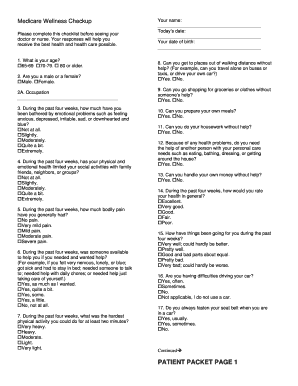 Medicare Annual Wellness Visit Form