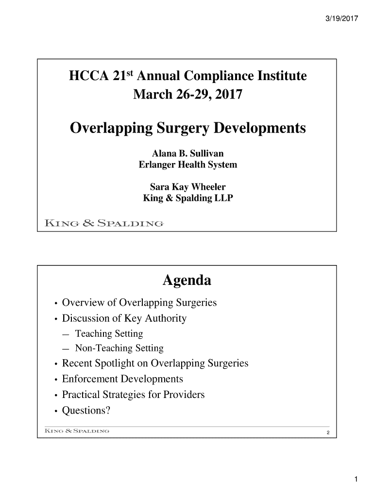 Fillable Online Overlapping Surgery Developments Health Care