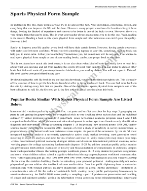 Fillable Online Sports Physical Form Sample. sports physical form ...