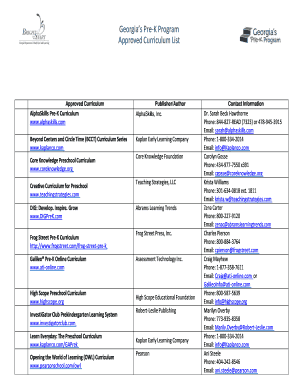 Fillable Online Approved Curriculum List Fax Email Print - pdfFiller