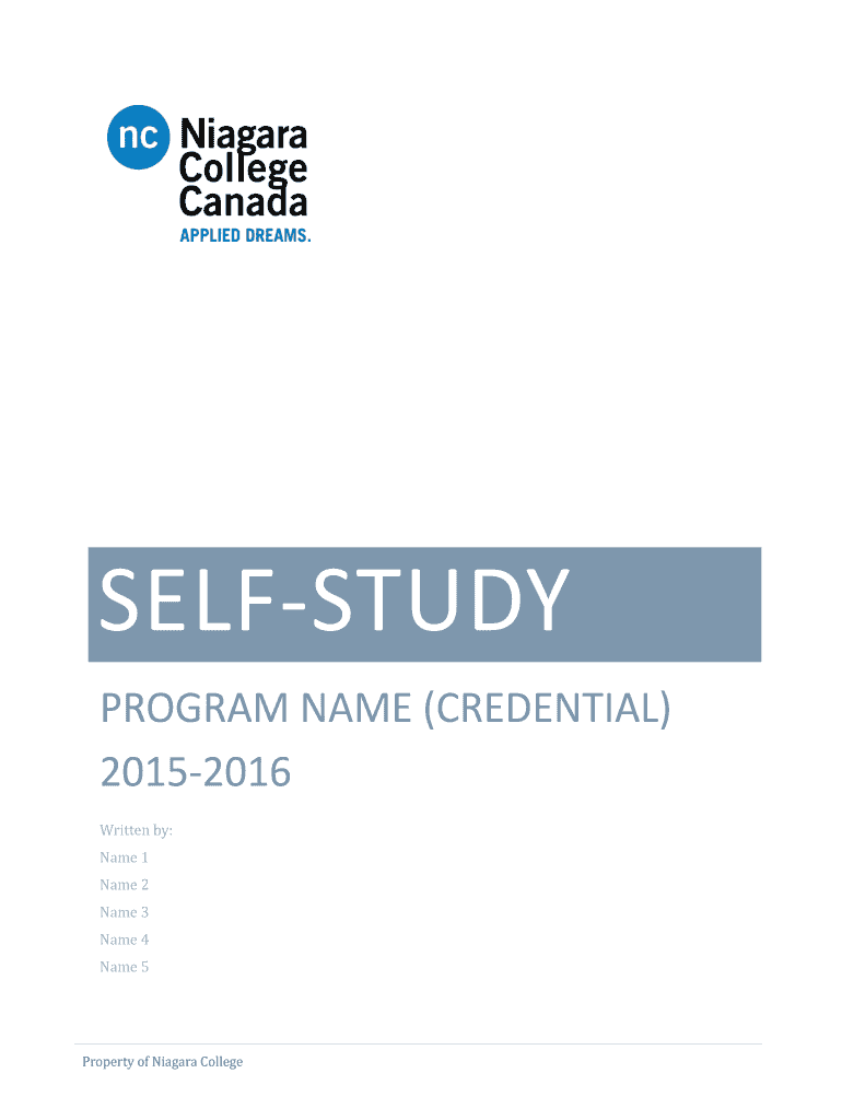 Fillable Online Program Review Self-Study Template - Centre for ...
