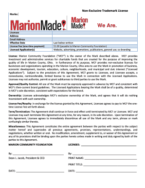 MCF Short Form Trademark License