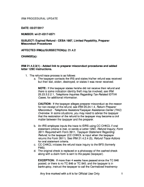 IRS Refund Trace Procedures