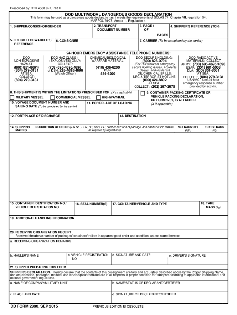 form 2890 pdf Preview on Page 1