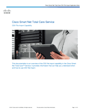 Cisco Smart Net Total Care CSV File Import Application Note