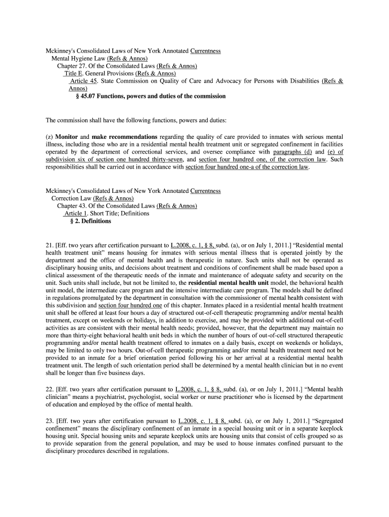 Fillable Online Mckinney's Consolidated Laws of New York Annotated