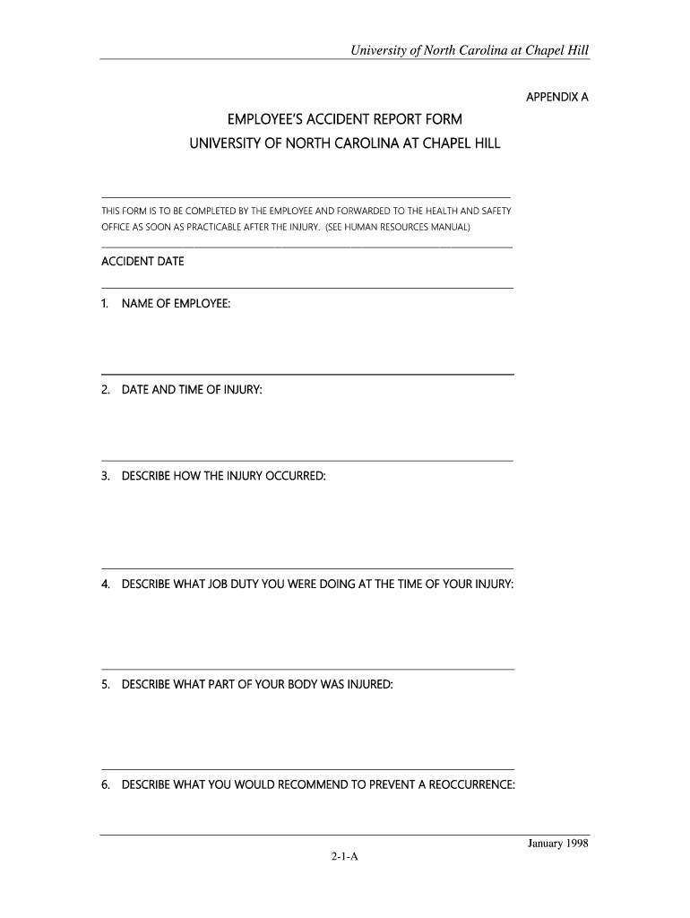 Fillable Online EMPLOYEES ACCIDENT REPORT FORM Fax Email Print - pdfFiller