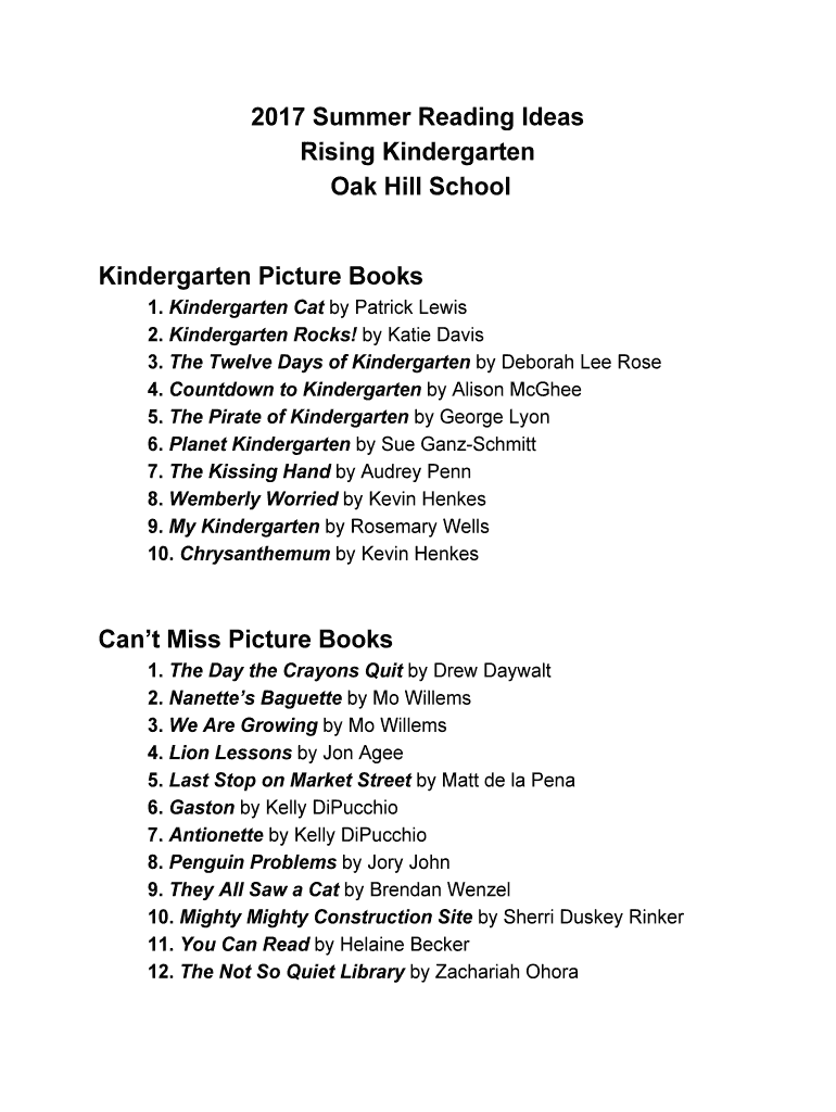Fillable Online Oak Hill School Fax Email Print PdfFiller