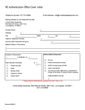 nc apostille cover letter