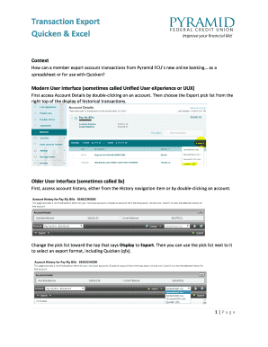 Fillable Online Quicken&amp;Excel Fax Email Print - pdfFiller