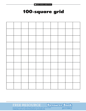 Fillable Online 100-square grid Fax Email Print - pdfFiller