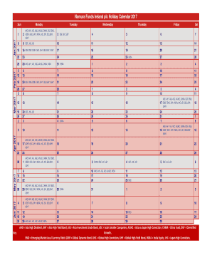 europe holiday calendar- PDF documents