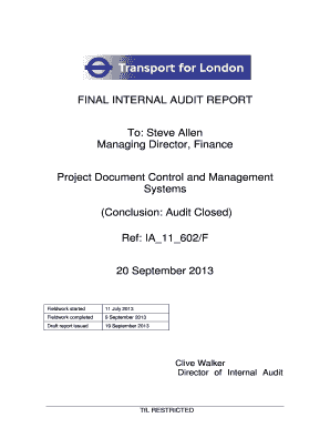 FINAL INTERNAL AUDIT REPORT