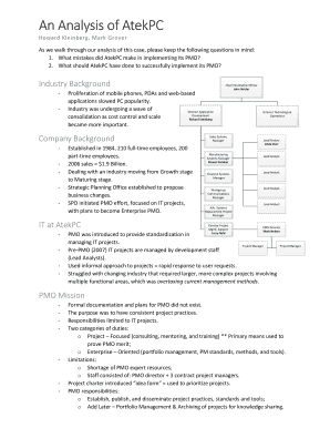 atekpc project management office case study free atekpc project management office case study free
