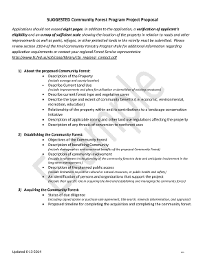 SUGGESTED Community Forest Program Project Proposal